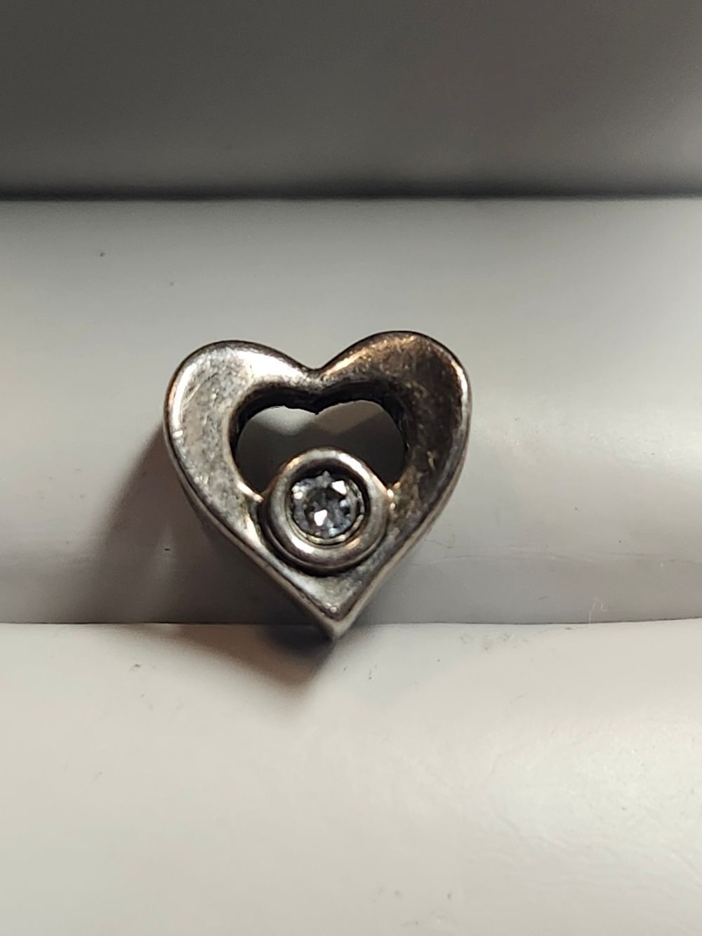 Chamilia Sterling Silver Heart CZ Charm 925